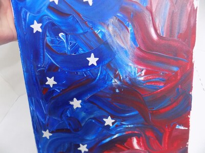 Patriotic red, white, and blue abstract flag art - image4